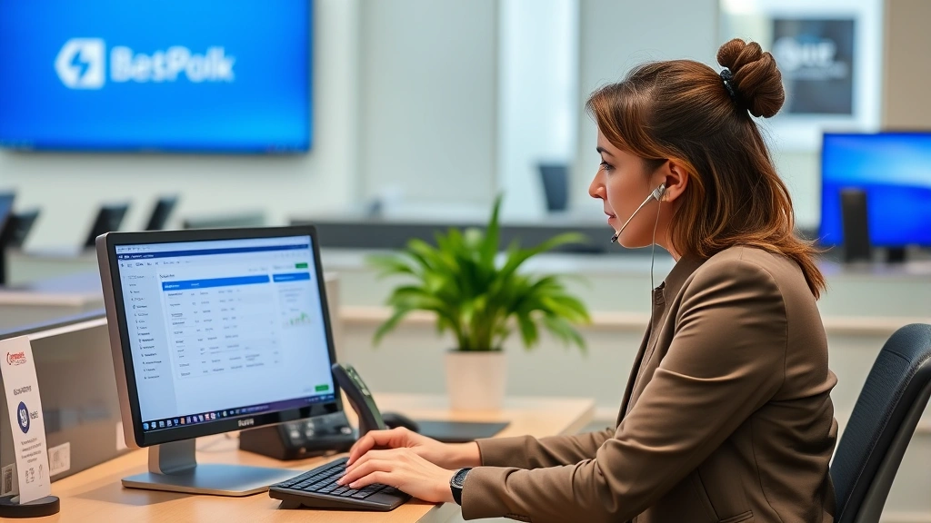 tax payment sync error -
Bank representative in professional setting having a phone conversation while l