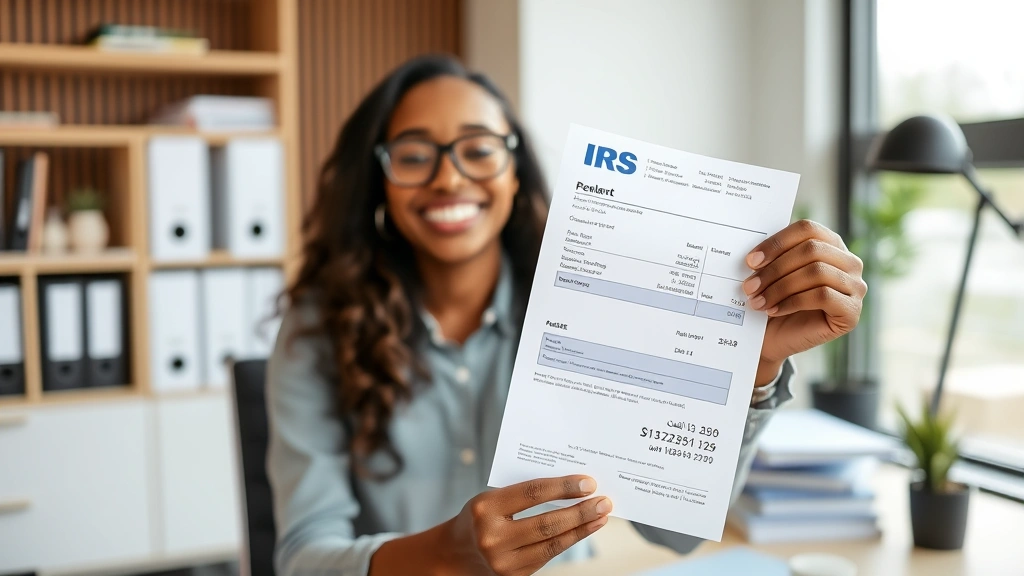 tax payment sync error -
Modern office setting with person holding confirmation receipt from IRS payment