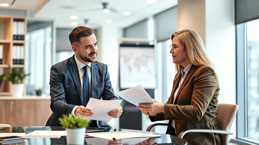 tax provision - 
Financial advisor explaining tax provisions to business owner in professional o