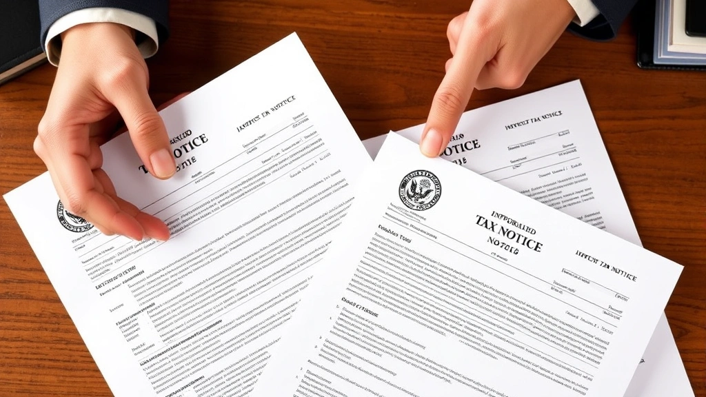 tax resolution center calls - 
Close-up of hands holding IRS tax notices and letters with official seals, wood