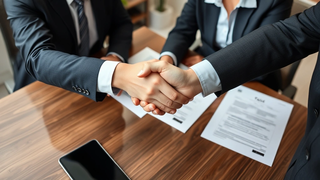 tax return transcript sample - 
Mortgage broker and client shaking hands across desk with tax documents and com