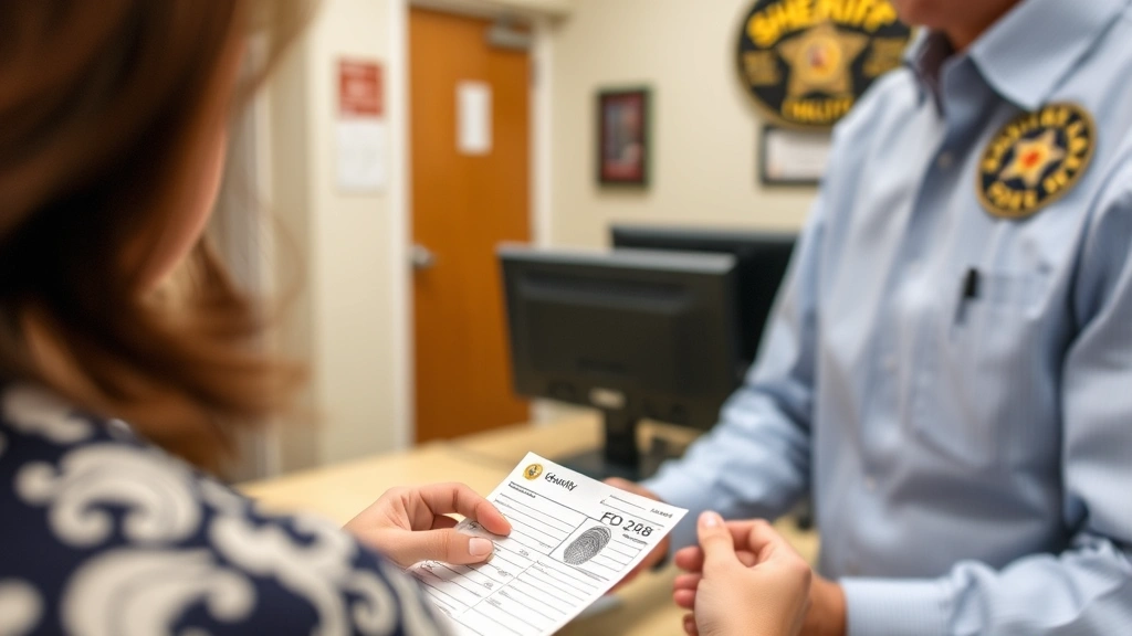 tax stamp for a suppressor - 
Person at county sheriff’s office getting fingerprints taken on FD-258 ca