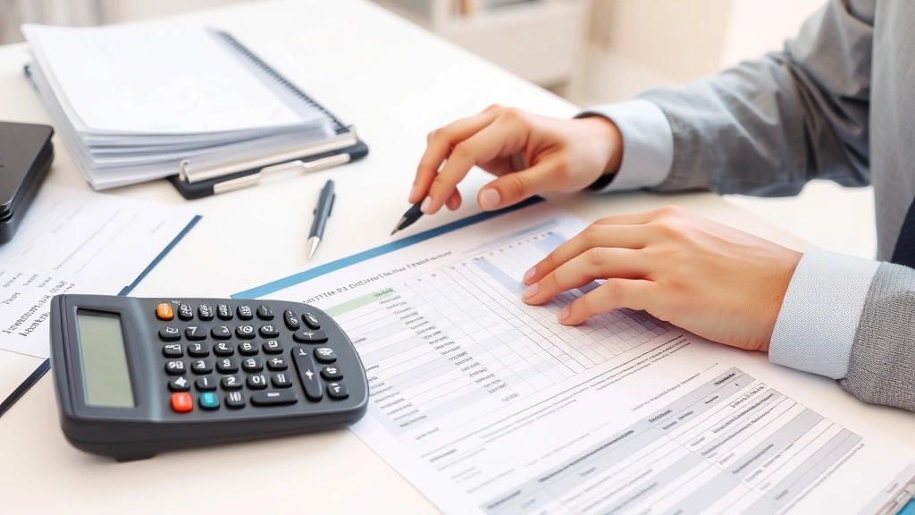 tax write off for donations to goodwill -
CPA or tax advisor reviewing itemized deductions spreadsheet at clean desk with