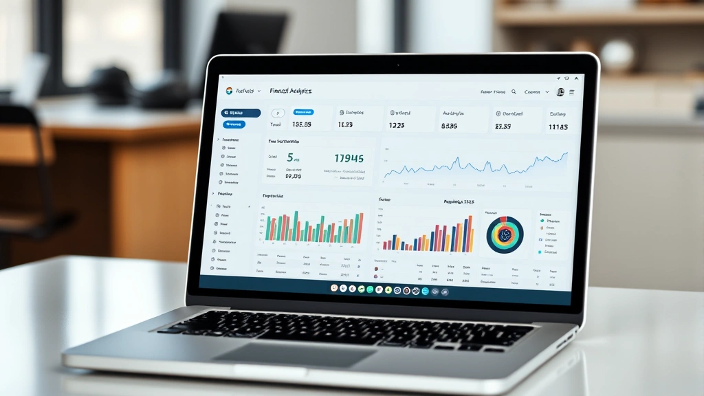 taxa cricket -
Laptop screen displaying financial analytics dashboard with sports-related data