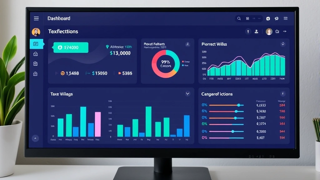 taxa mantis - 
Dashboard interface showing financial metrics, income charts, and tax deduction
