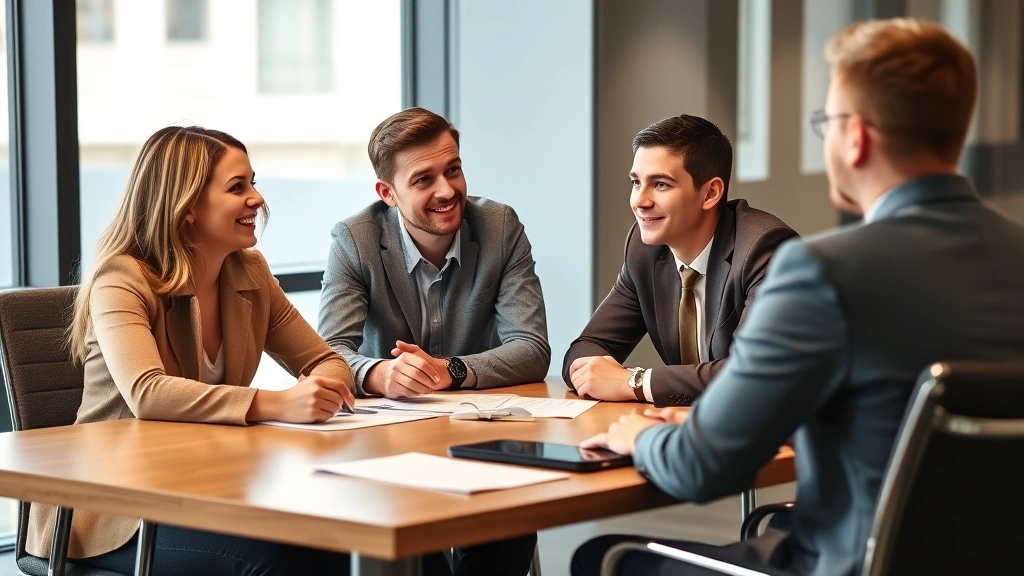 taxes meme - 
Young professional couple meeting with female CPA advisor at conference table
