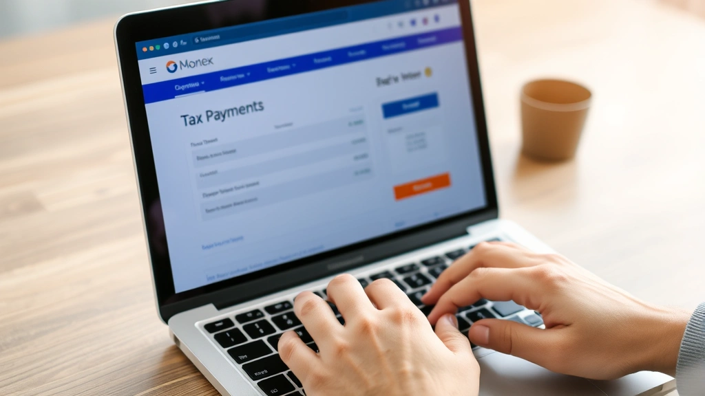 torrington tax collector - 
Hands typing on a computer keyboard accessing an online tax payment portal on a