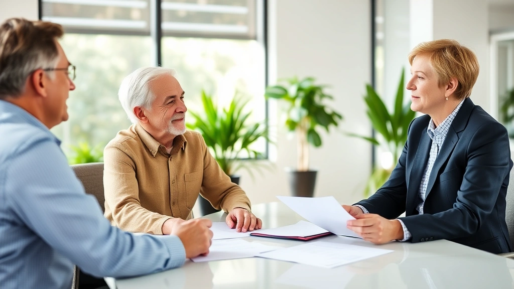 town of smithtown taxes - 
Senior couple meeting with tax advisor or financial professional in bright offi