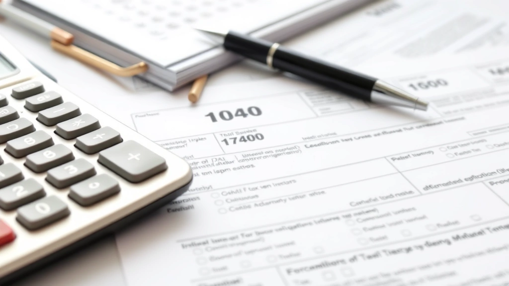 triumph us tax solutions - 
Close-up of calculator, pen, and organized tax documents with 1040 form visible