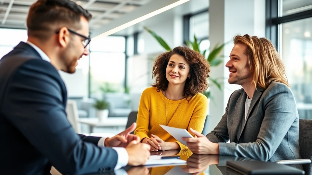 trump ev tax credit - 
Diverse couple meeting with financial advisor in bright office discussing EV pu