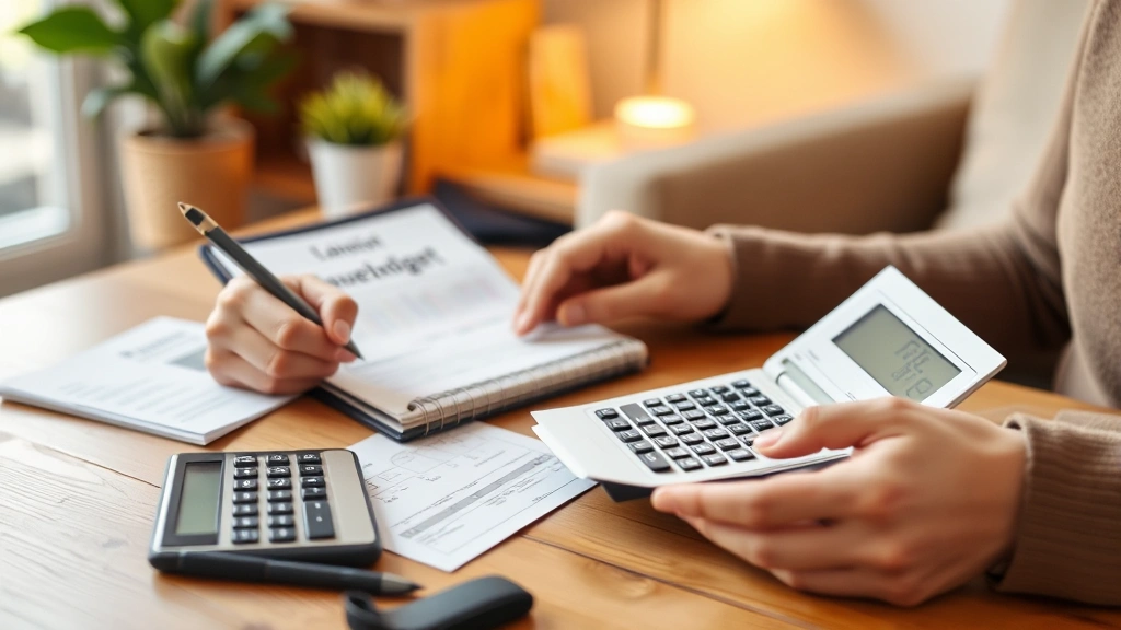 trump national sales tax - 
Person reviewing household budget with bills and calculator at home
