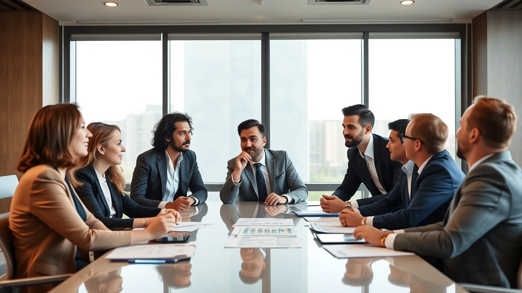 va state tax refund - 
Diverse group in business casual attire discussing tax strategy around conferen