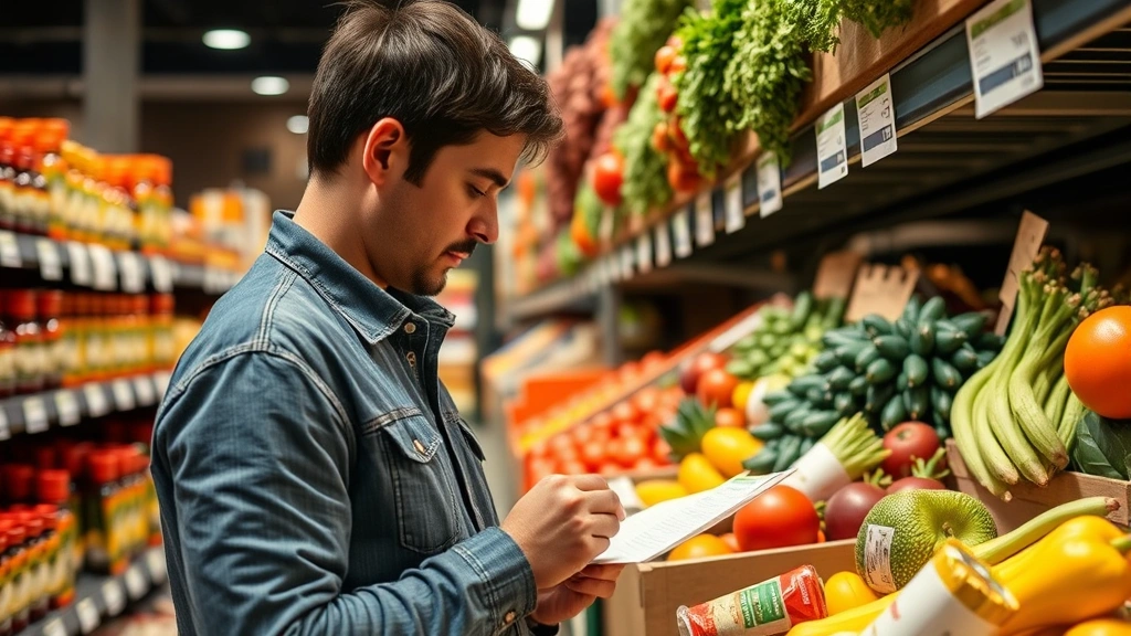 vancouver wa sales tax - 
examining product labels in produce section
