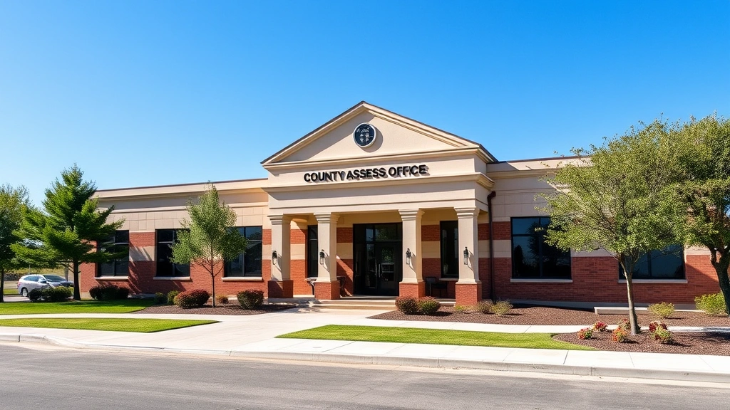 ventura property tax - 
Formal government building exterior (county assessor office style) with profess