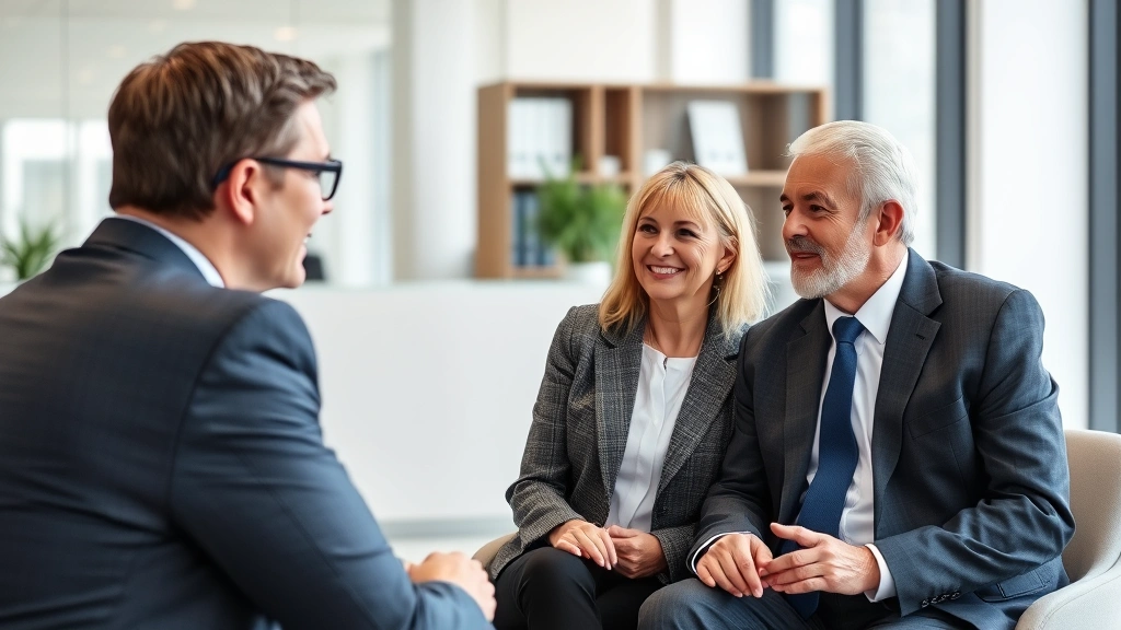 virginia estate tax - 
Mature couple meeting with an attorney in a modern law office
