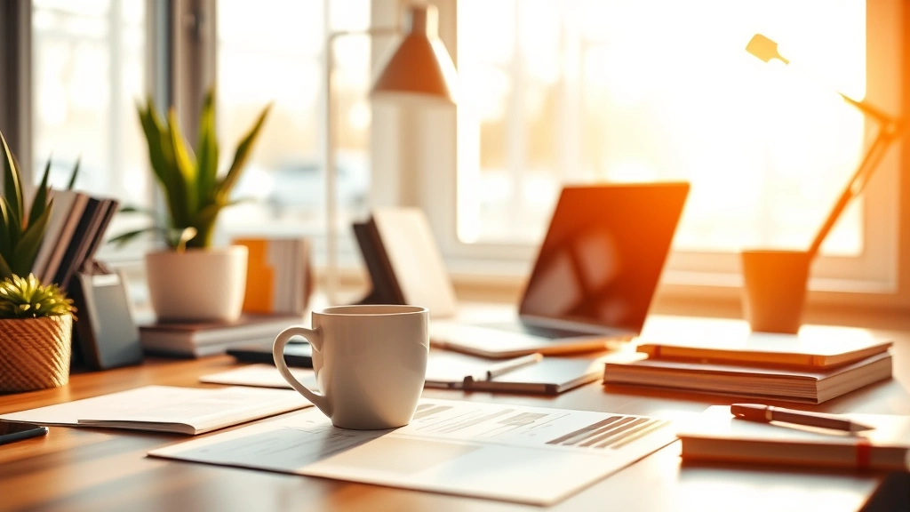 virginia income tax refund status - 
warm office setting with coffee cup nearby
