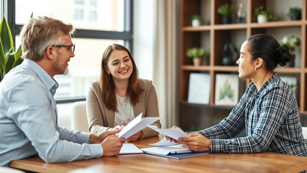 virginia state sales tax rate - 
Financial advisor explaining tax rates to diverse couple in professional consul