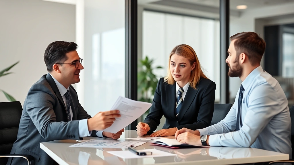 wa state excise tax - 
Professional financial advisor in business attire discussing documents with cli