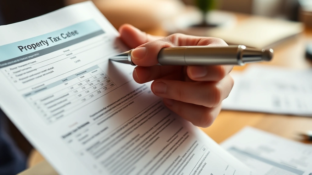 wake county real estate tax bill - 
Close-up of hands holding official property tax bill statement with pen, highli
