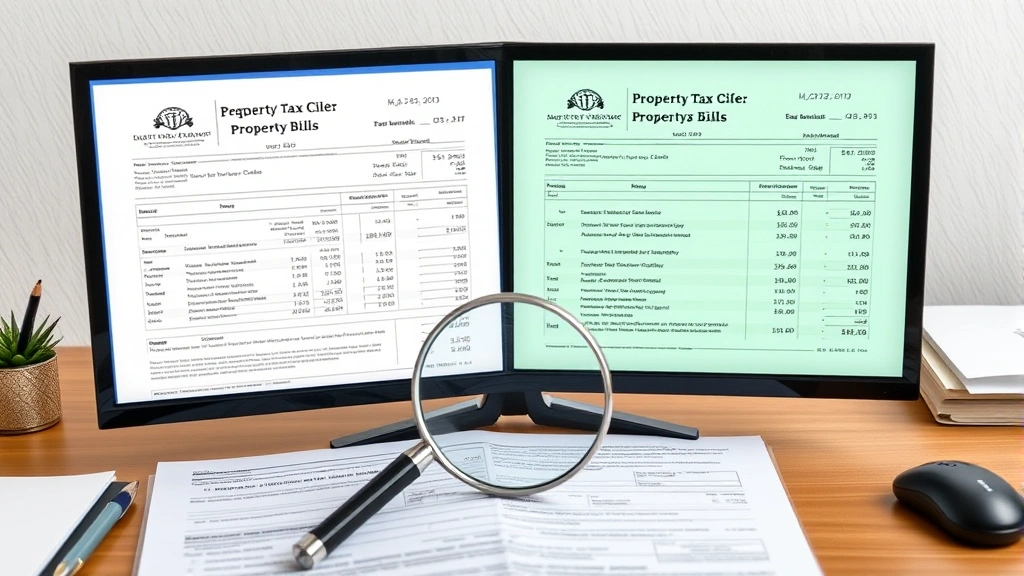 wake county real estate tax bill - 
Split-screen comparison showing two different property tax bills side by side o