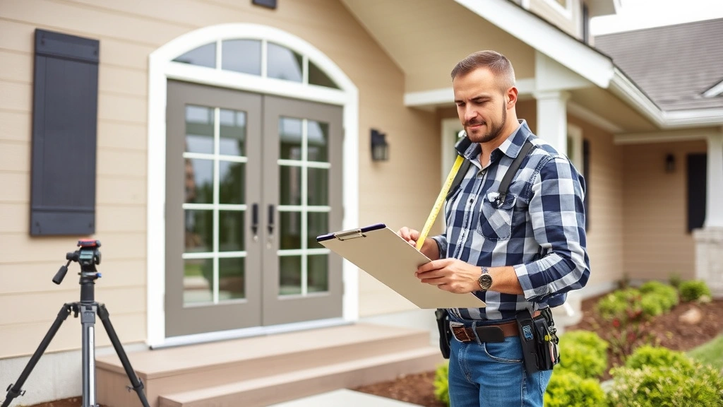 warren county property tax - 
Real estate appraiser measuring home exterior with clipboard and professional e