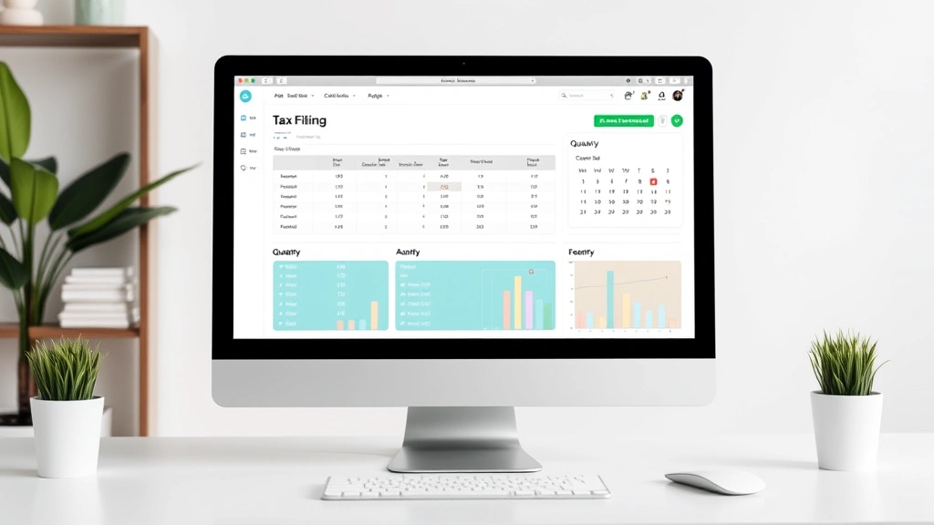 washington business and occupation tax -
Modern computer screen displaying tax filing dashboard with quarterly deadline
