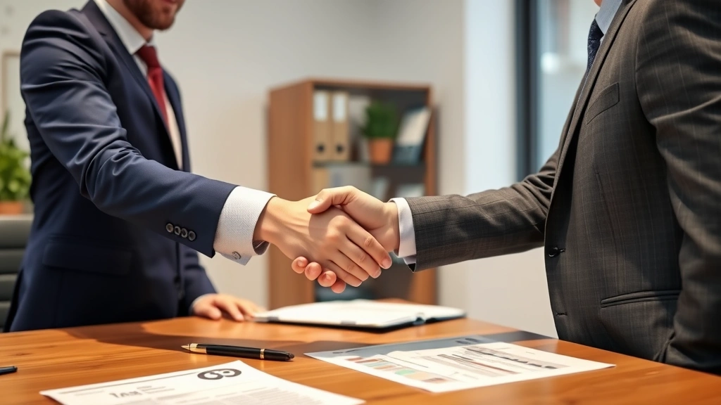 washington state b and o tax -
Handshake between tax professional and business client in office setting with t