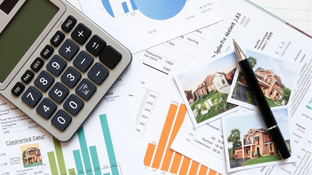 washington state death tax - 
Overhead view of calculator, pen, and financial spreadsheets with real estate p