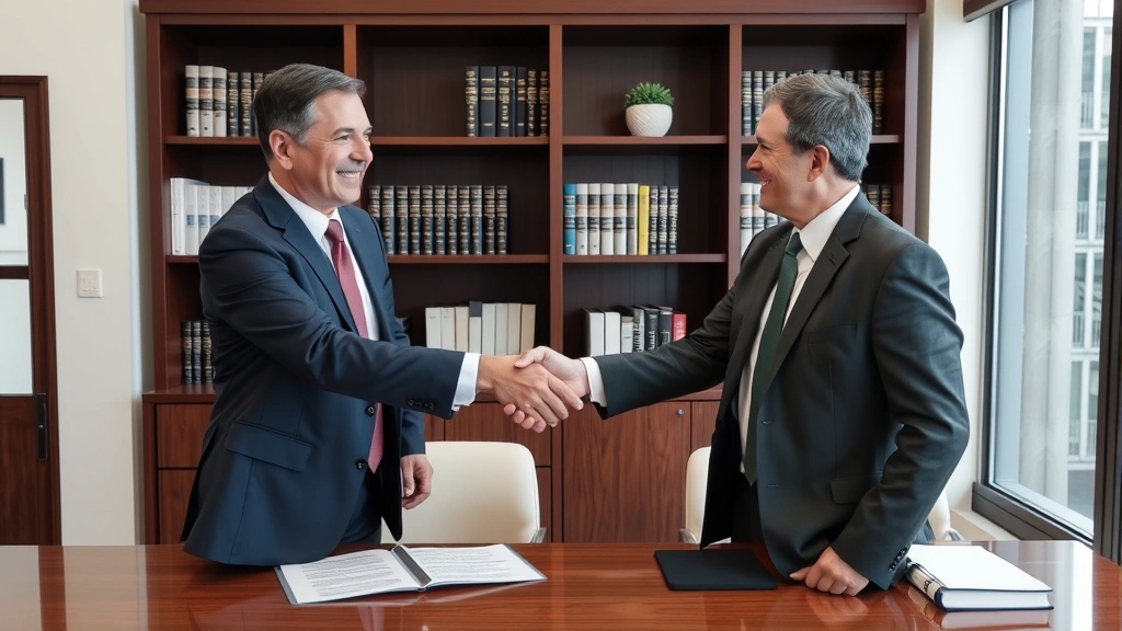 washington state death tax - 
Professional handshake between estate planning attorney and client in formal bu