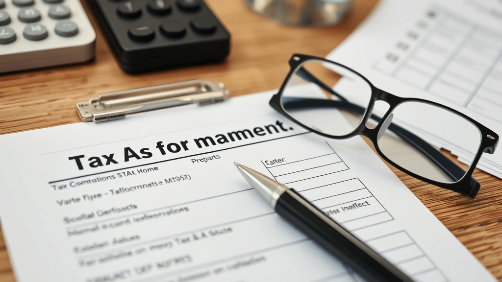 washington state ev tax credit -
Close-up of completed tax form with pen and reading glasses on organized desk