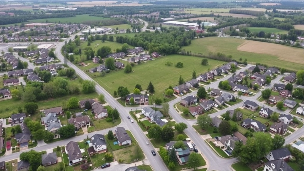 waukesha county real estate taxes - 
Aerial view of suburban Waukesha County neighborhood with mix of residential ho