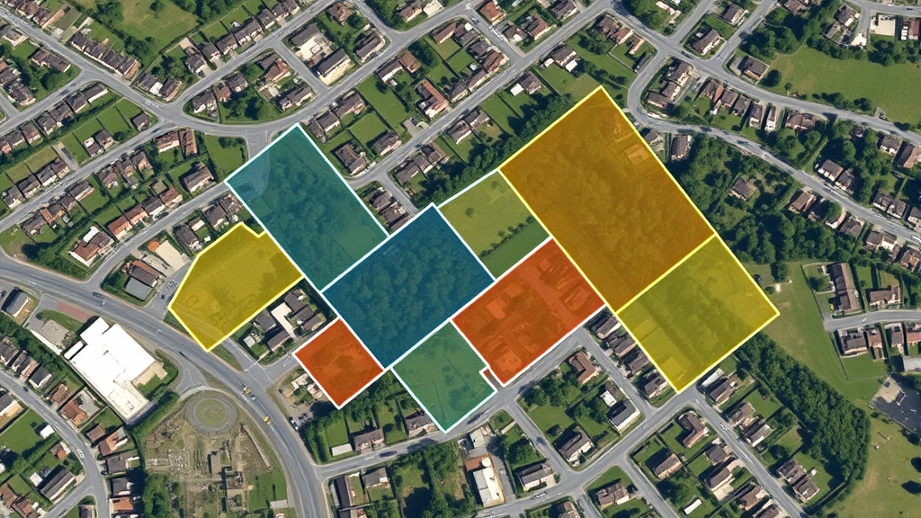 wayne county pa tax map - 
Aerial view of residential neighborhood with property parcels highlighted in di