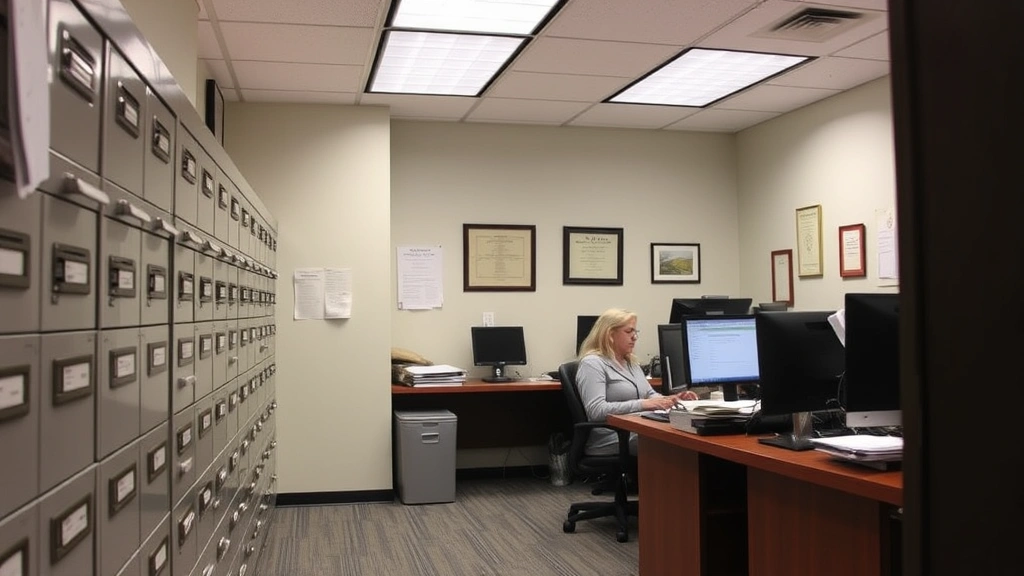 wayne county property tax - 
County assessor office interior with filing cabinets, computer workstations, an