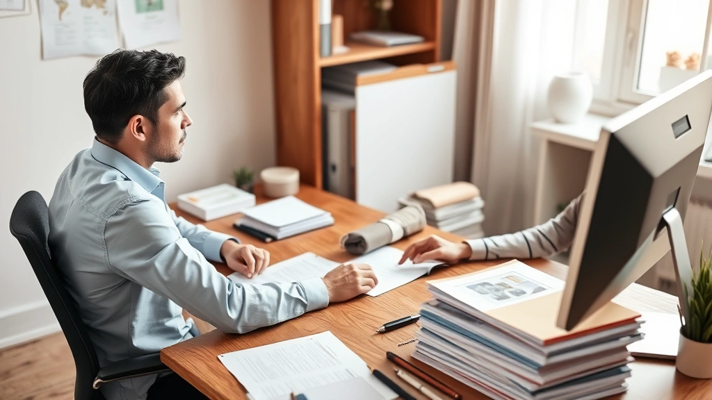 what is mass sales tax - 
Business owner working on tax compliance at wooden desk with organized file fol