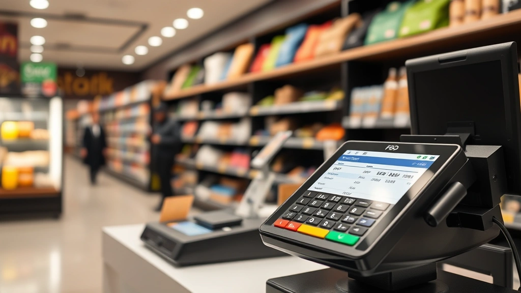 what is mass sales tax - 
Retail store interior with POS system and payment terminal showing tax calculat