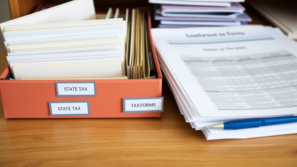 what is sit tax - 
Organized file folders and documents labeled with different state tax forms on 