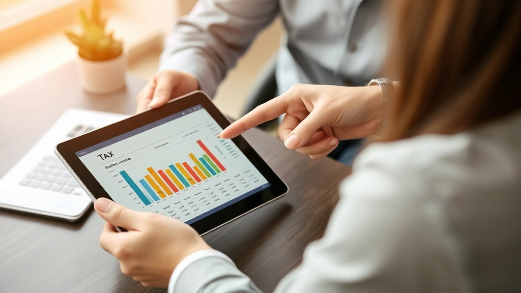 what is sit tax - 
Financial advisor pointing to state income tax chart on tablet during consultat