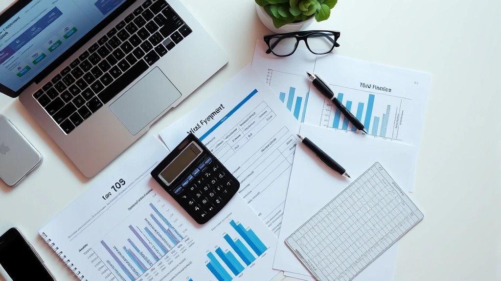 what is the best ai accounting software for taxes - 
Overhead shot of organized financial documents, calculator, pen, and laptop sho