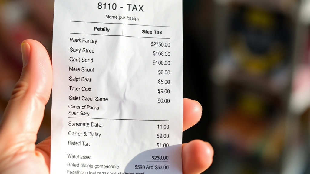 what is the sales tax in tennessee - 
Close-up of retail receipt showing itemized purchases and sales tax calculation