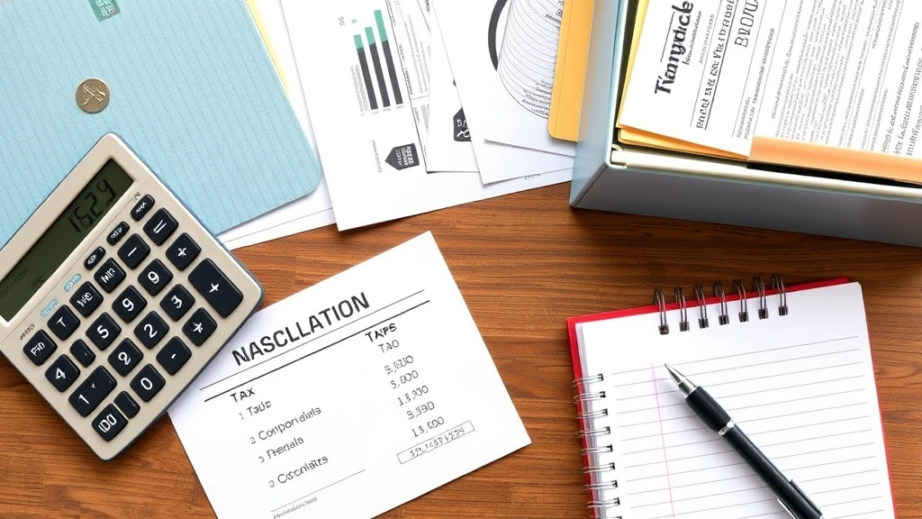 what is withholding tax everfi - 
Organized financial workspace with tax folders, calculator, documents, and note