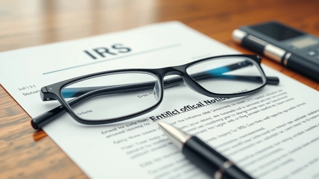 whats tax topic 152 - 
Close-up of IRS official notice letter with glasses and pen on wooden desk, pro