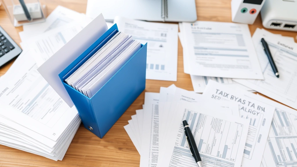 whats tax topic 152 - 
Organized file folders and documents spread on desk, professional tax preparati