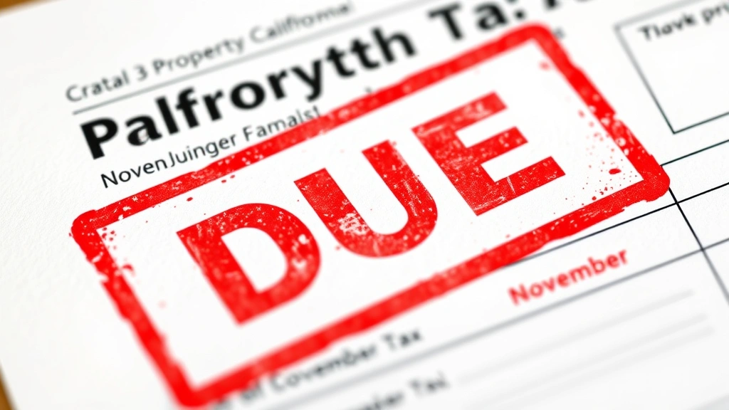 when is california property tax due - 
Close-up of California property tax bill with red ‘DUE’ stamp and c
