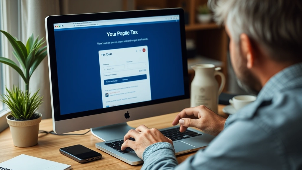 when is california property tax due - 
Homeowner making online property tax payment on computer with secure payment in