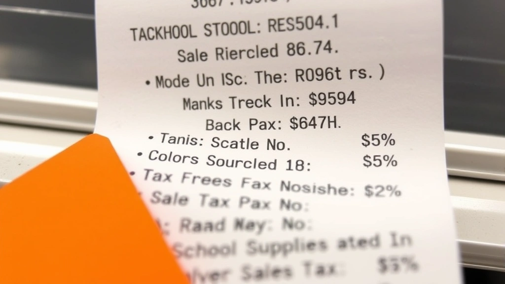 when is texas tax free weekend - 
Close-up of receipt showing zero sales tax on school supplies and clothing purc