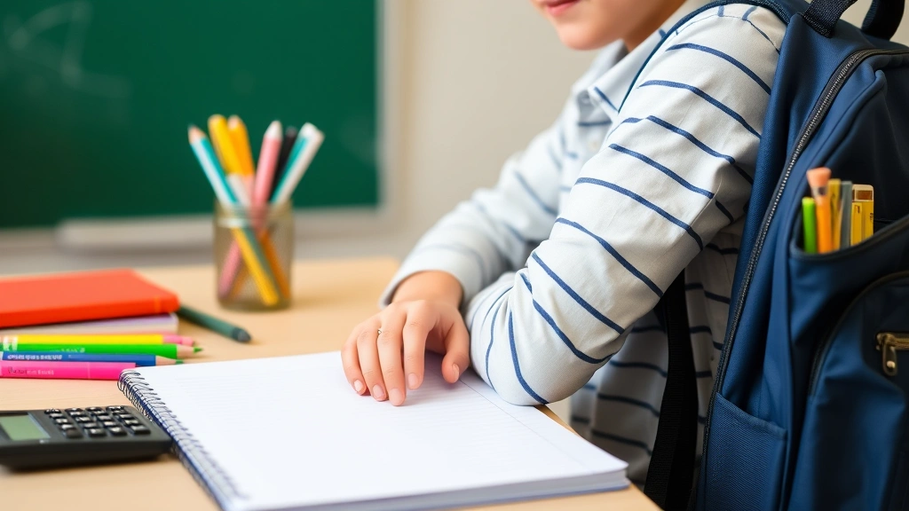 when is texas tax free weekend - 
Student with new backpack and school supplies sitting at desk with notebook and