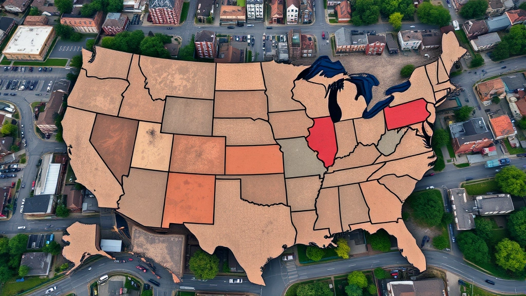 which state has no property tax - 
Aerial view of diverse American neighborhoods representing different states
