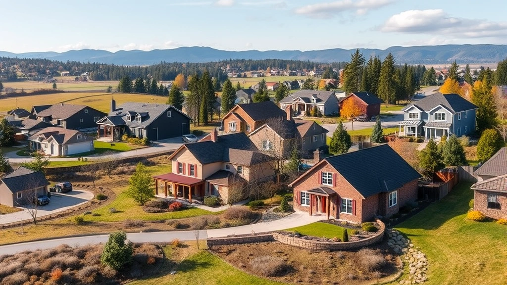 which state has no property tax - 
showing residential homes with varying property values and landscapes
