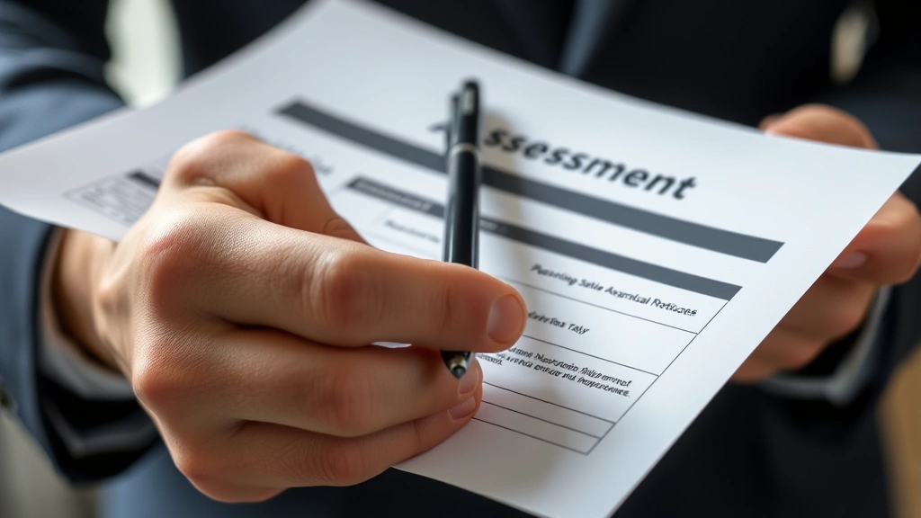 will county taxes - 
Close-up of hands holding property assessment notice and real estate appraisal 