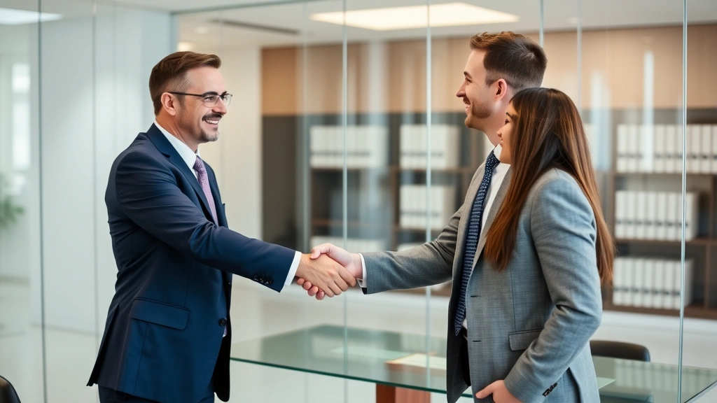 will you go to jail for not filing taxes - 
Handshake between tax attorney and client in modern law office, professional at